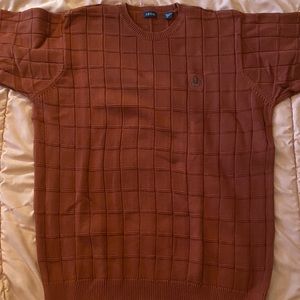 Izod men’s sweater XL size, 100% cotton, rust red